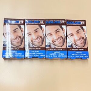 Color For Him Brush-In Color Gel Mustache Beard Sideburns Brown Lot of 4 Boxes